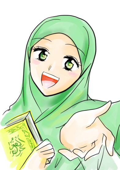 49 Download Gambar  Kartun  Muslimah Berpasangan Syarefa Cell